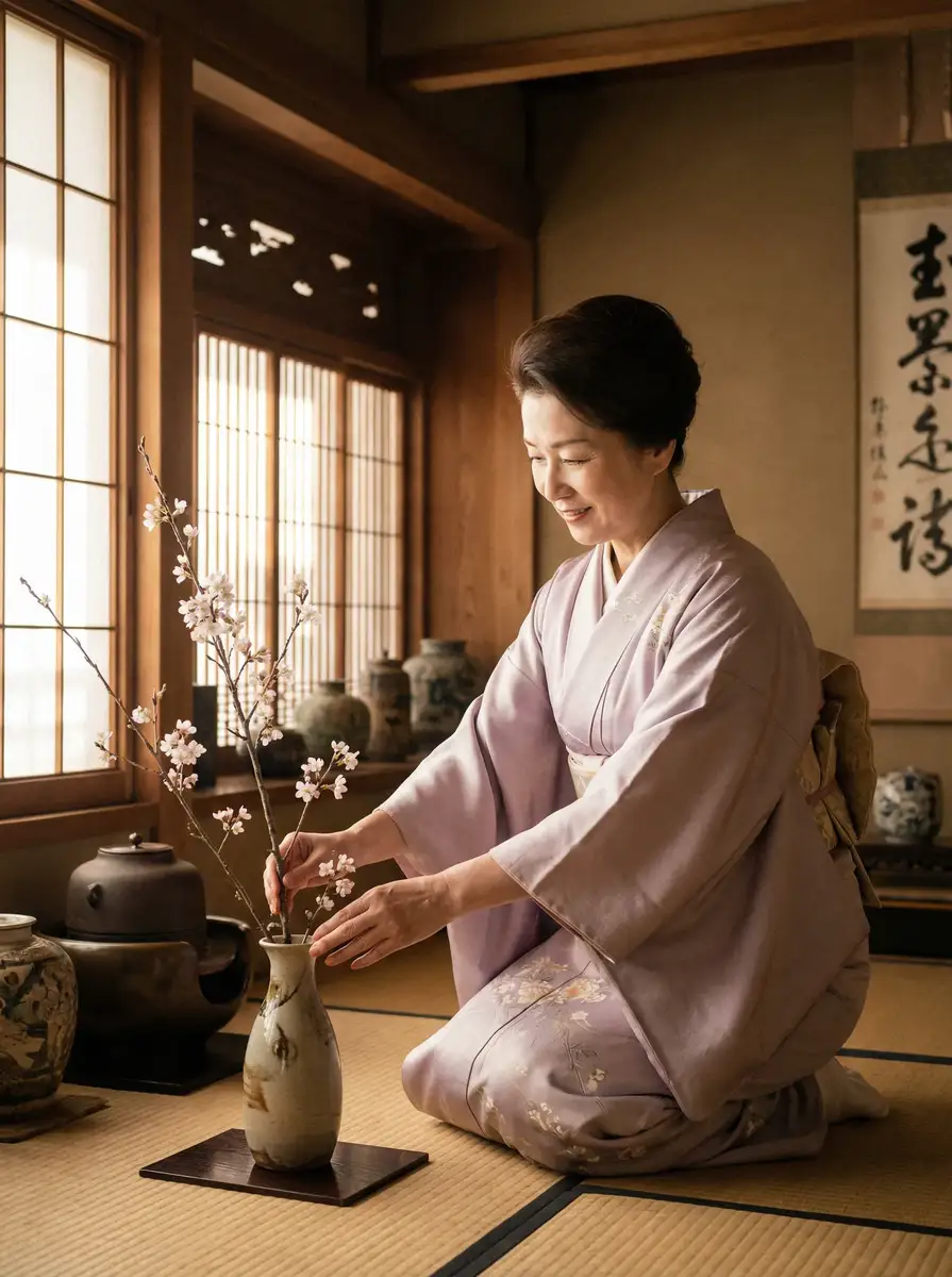 一位优雅的 女神视频-独家女神魅力视频|全网最火榜单 在和室中插花
